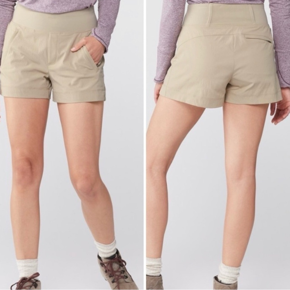 Athleta Trekkie North Ripstop Shorts Tan Khaki Hiking Active Outdoor Utility 14